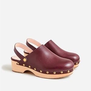 J. Crew Convertible leather clogs Sz 9.5 port wine color